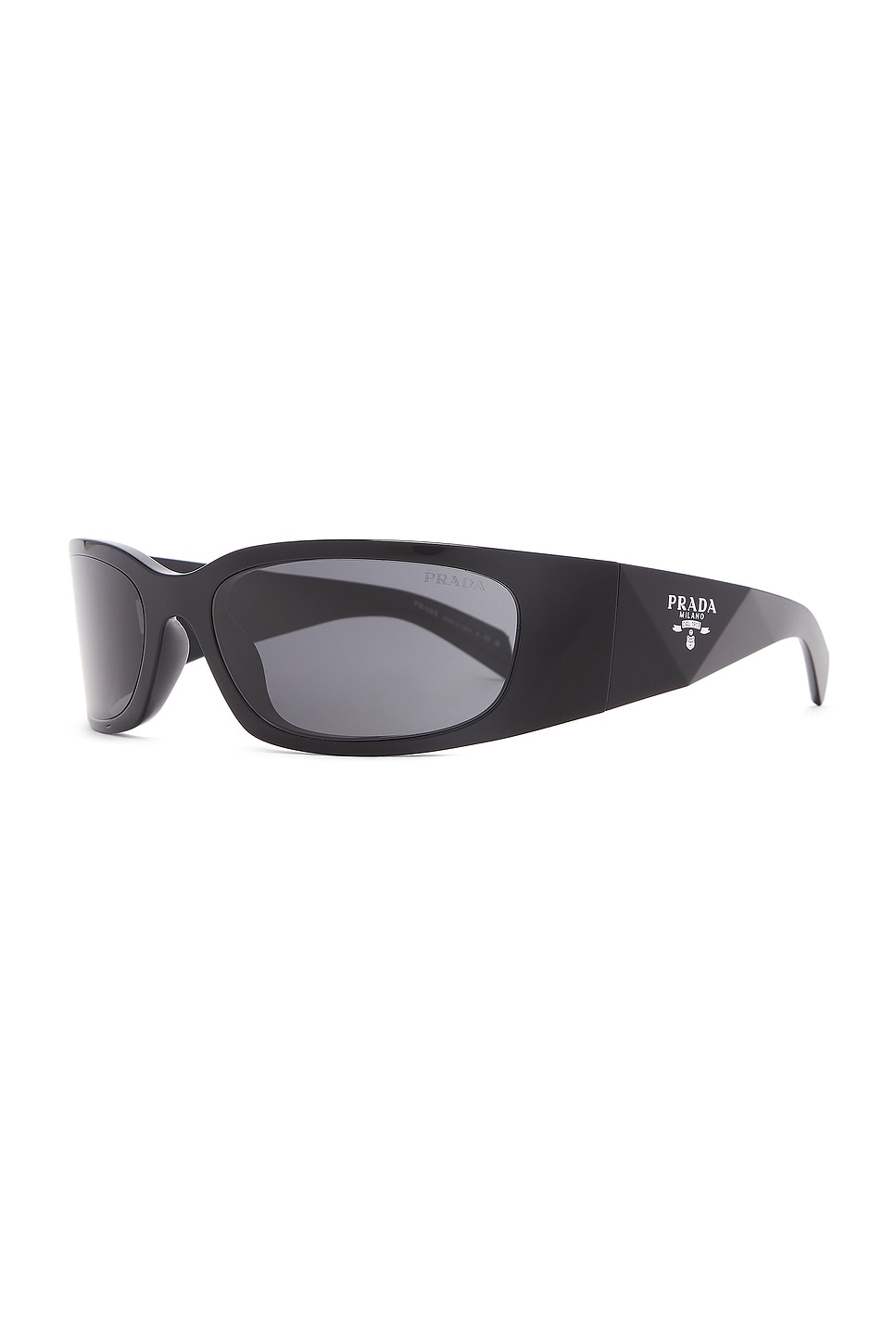 Shop Prada Wrap Sunglasses In Black