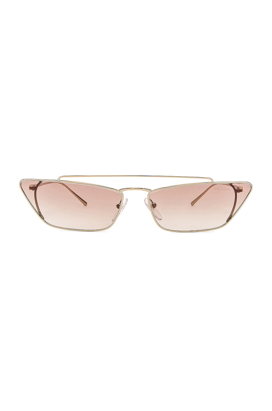 Image 1 of Prada Rectangular Cat Eye Sunglasses in Brown