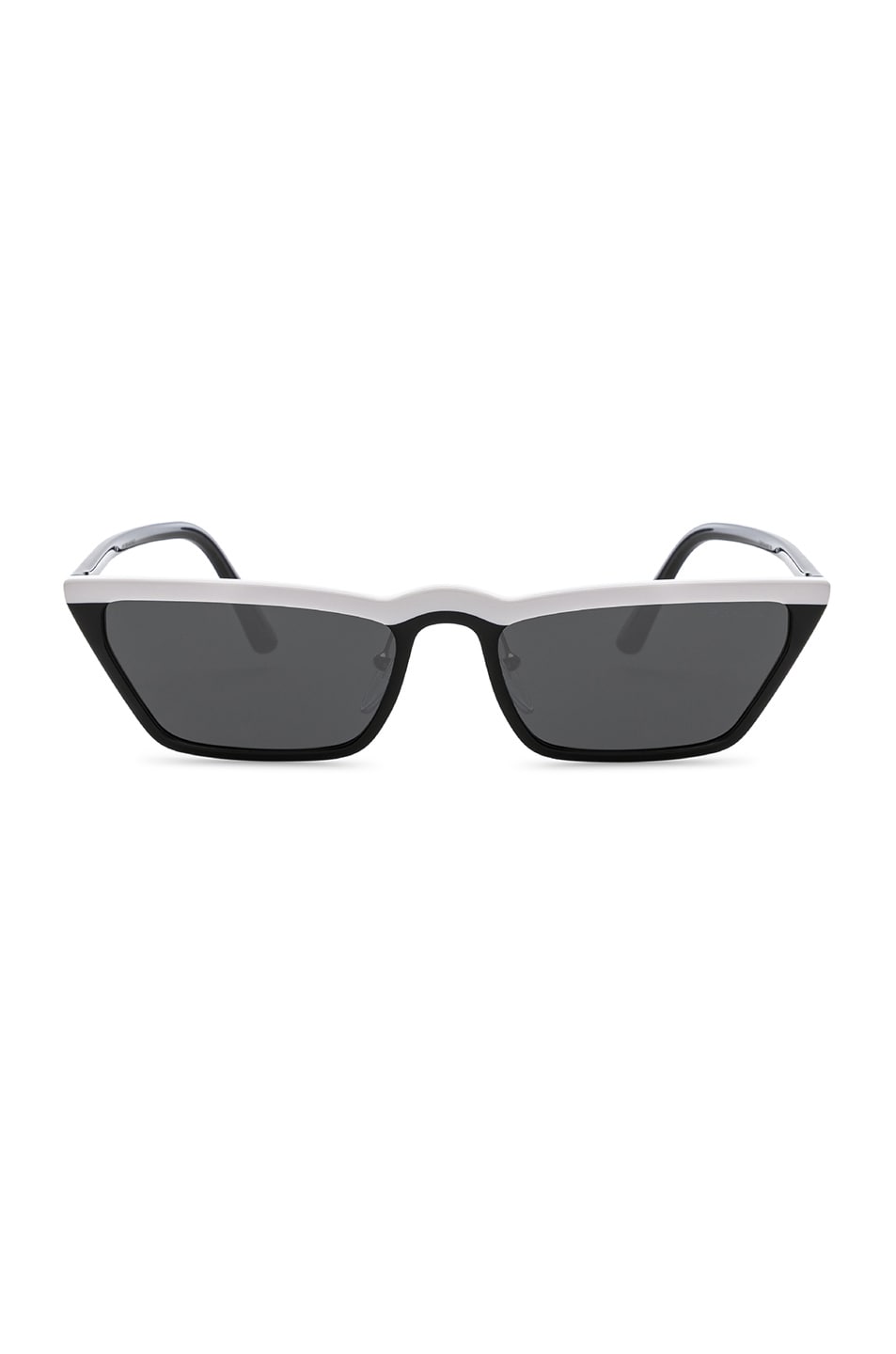 Image 1 of Prada Acetate Low Angle Cut Sunglasses in Black & White