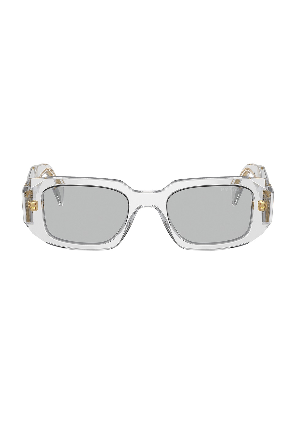 Shop Prada Rectangle Sunglasses In Transparent White