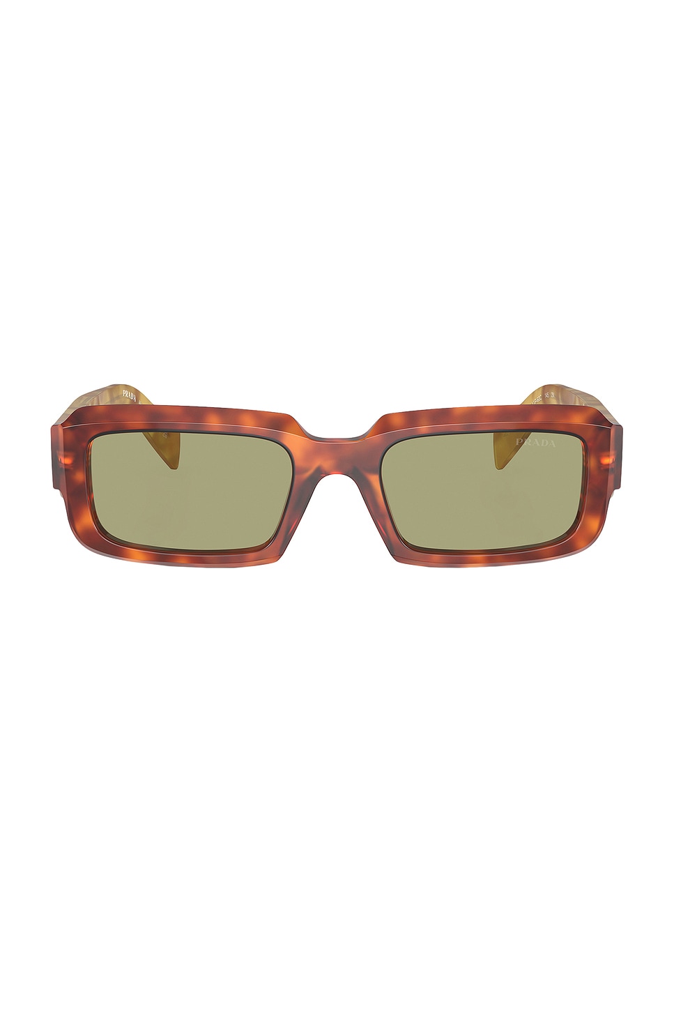 Shop Prada Rectangle Sunglasses In Cognac Tortoise