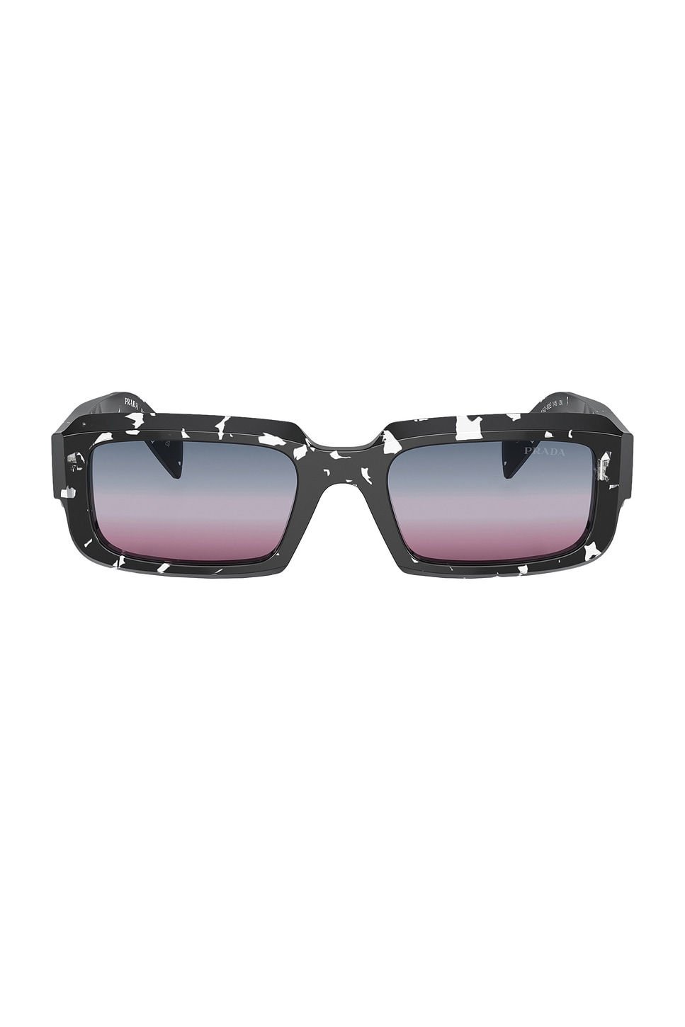 Shop Prada Rectangle Sunglasses In Black Crystal