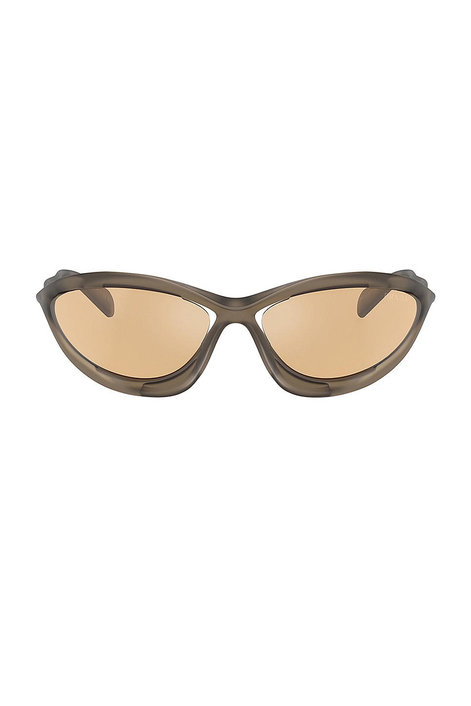 Prada Oval Sunglasses In Brown