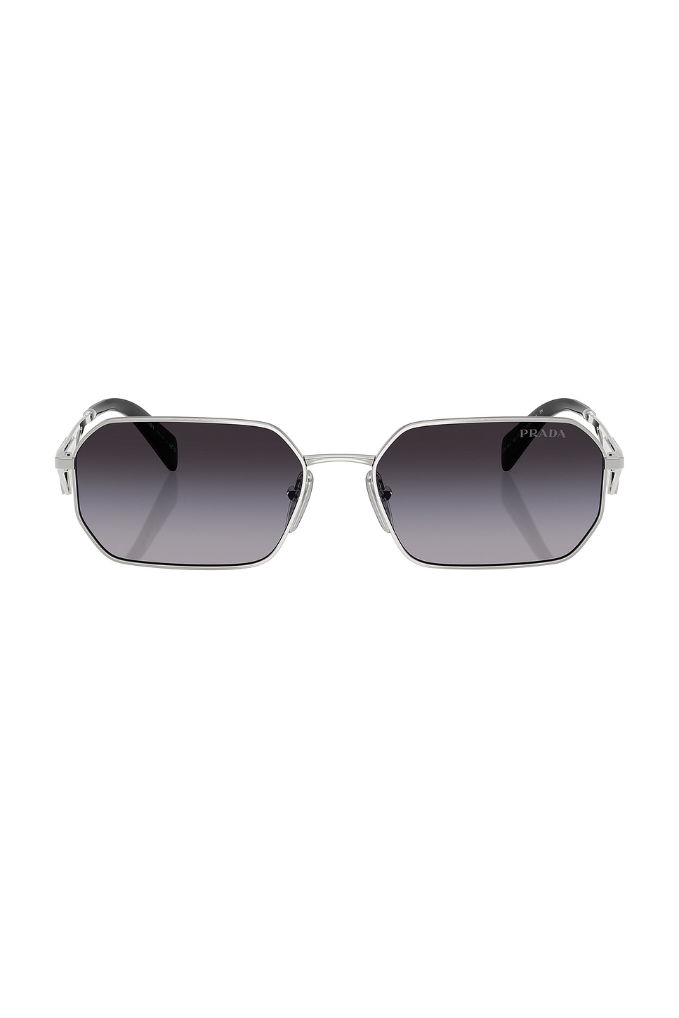 Rectangular Sunglasses in Metallic Silver