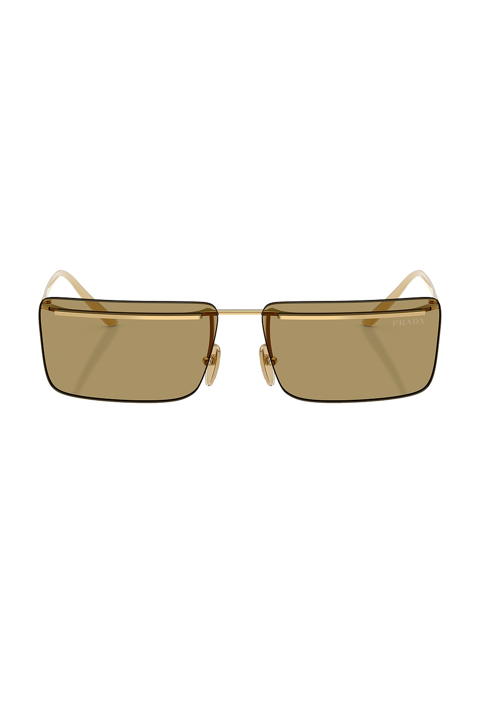 Prada Rectangular Sunglasses In Gold