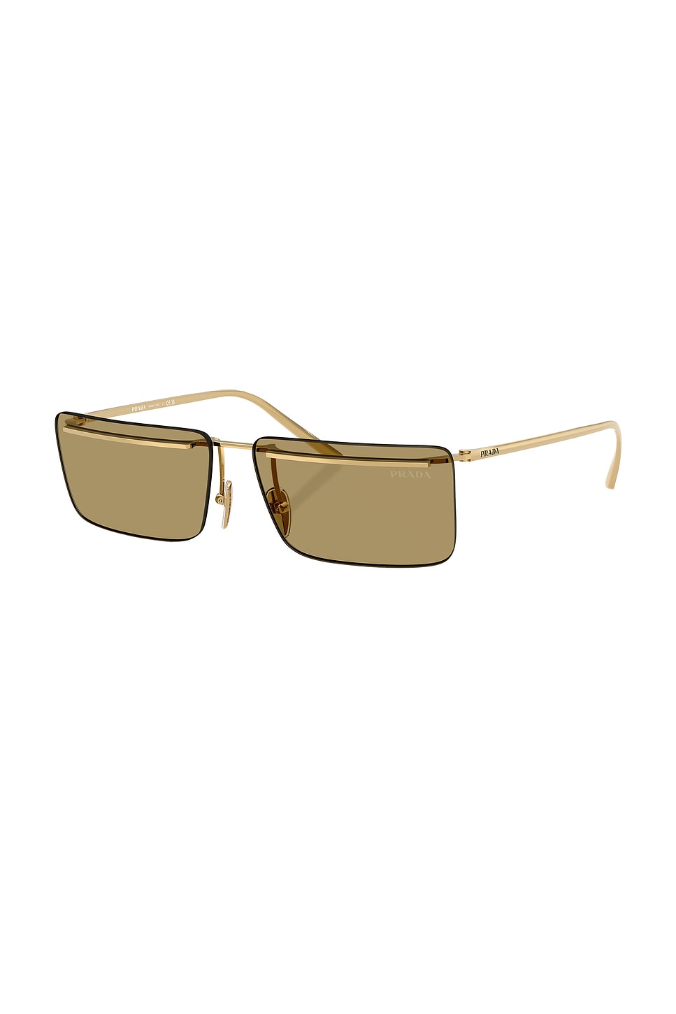 Prada Rectangular Sunglasses In Gold