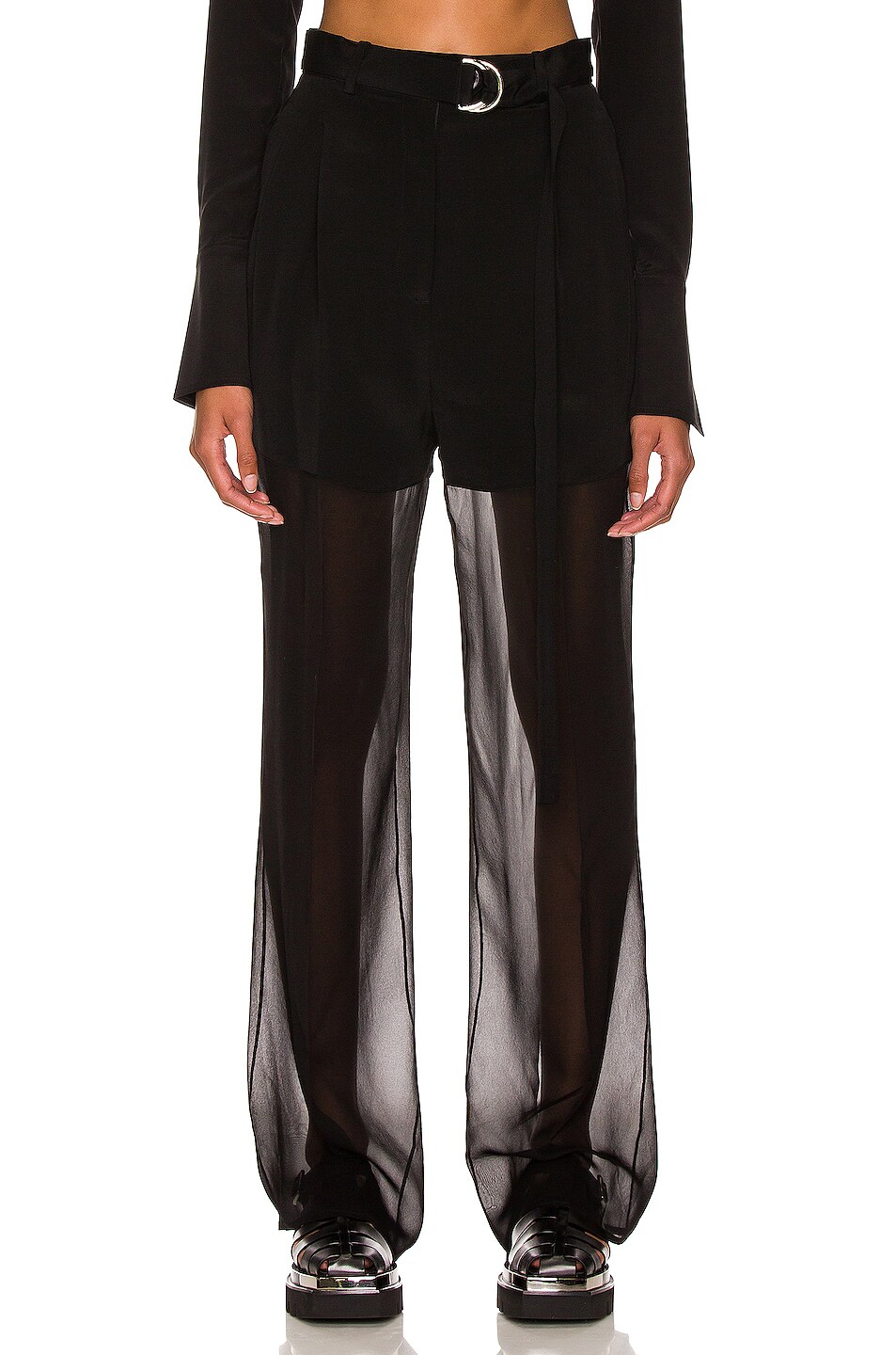 Image 1 of Peter Do Combo Tailored Pant in Black & Black