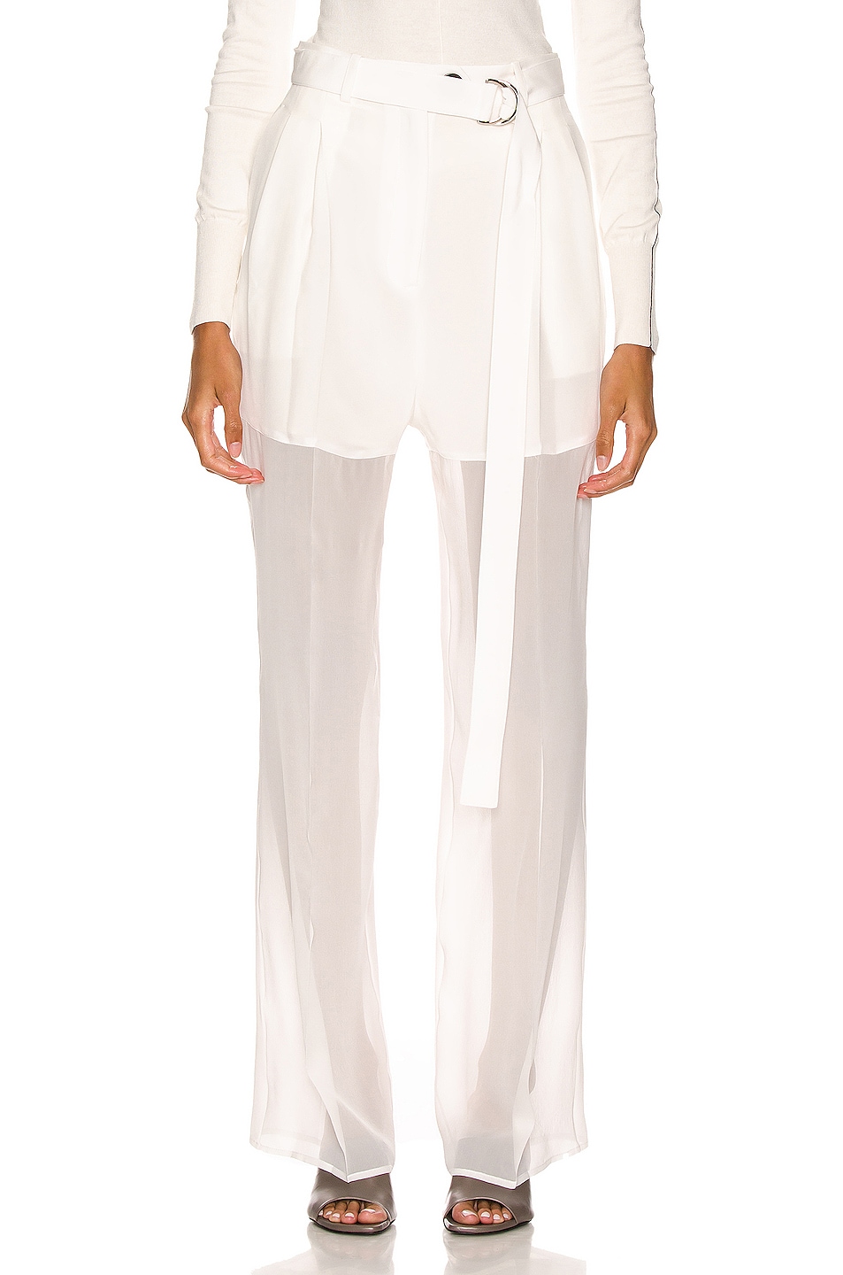 Image 1 of Peter Do Combo Tailored Pant in White & White