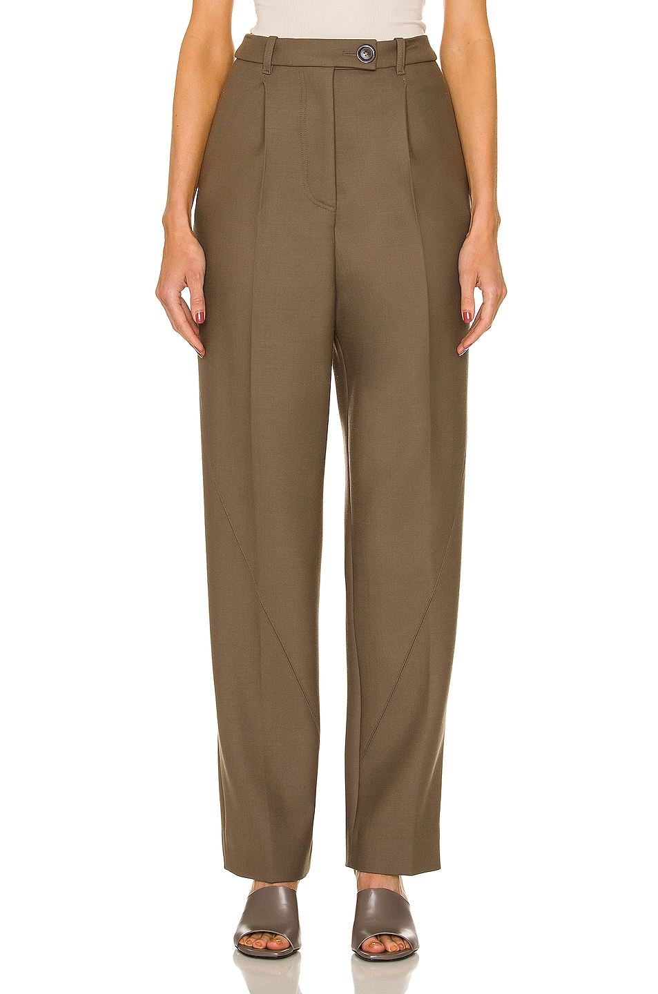 Image 1 of Peter Do Twisted Seam Pant in Warm Grey
