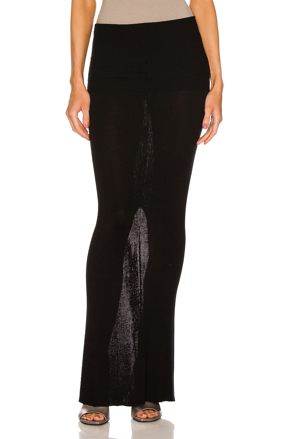 Image 1 of Peter Do Rib Knit Maxi Skirt in Black