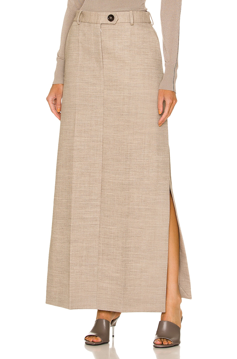 Image 1 of Peter Do Deconstructed Maxi Skirt in Parchment