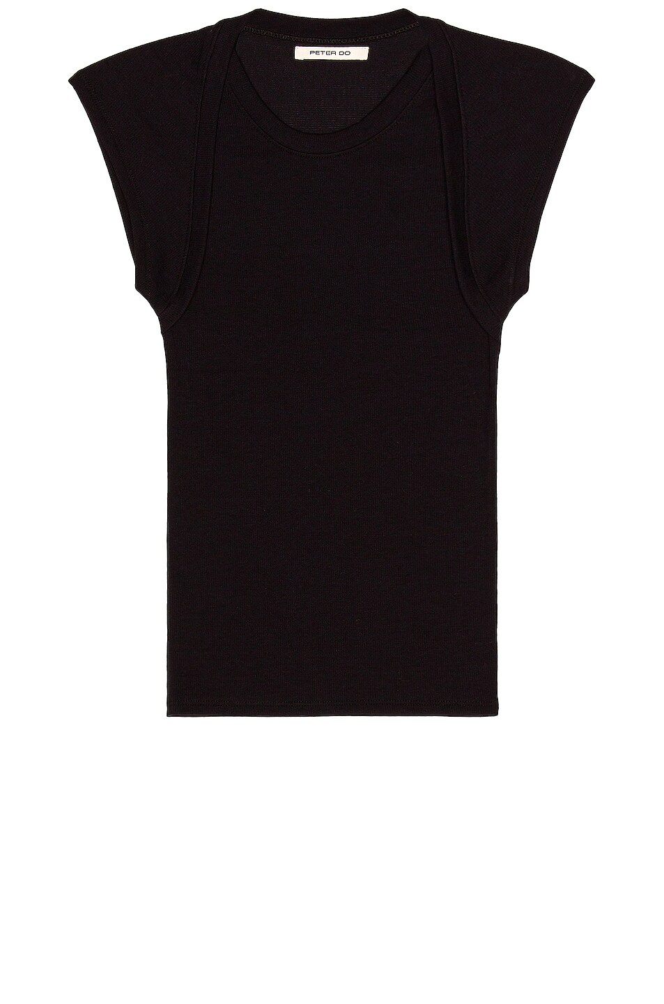 Rib Sleeveless Envelope T-Shirt