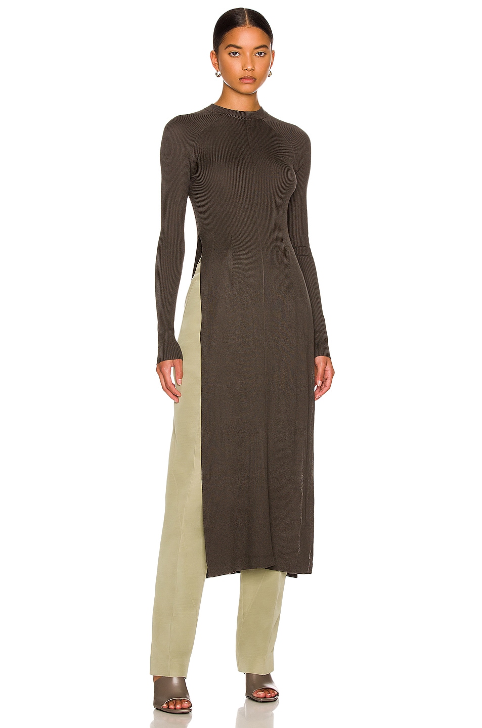 Image 1 of Peter Do for FWRD Ao Dai Knit Tunic in Warm Grey