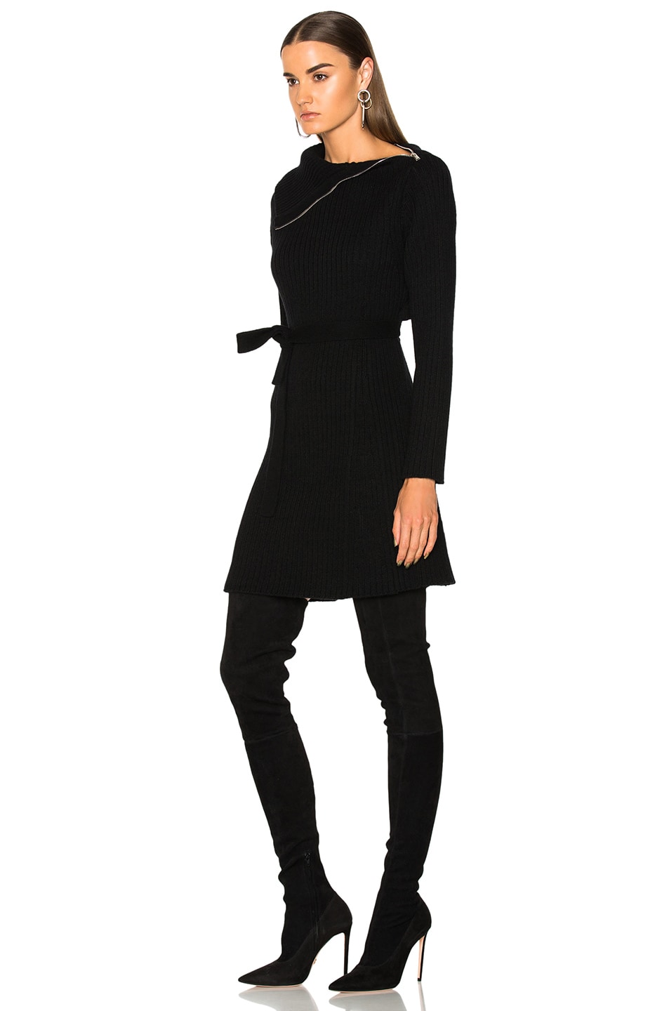PROENZA SCHOULER Cotton, Wool And Cashmere Sweater Dress, Black | ModeSens