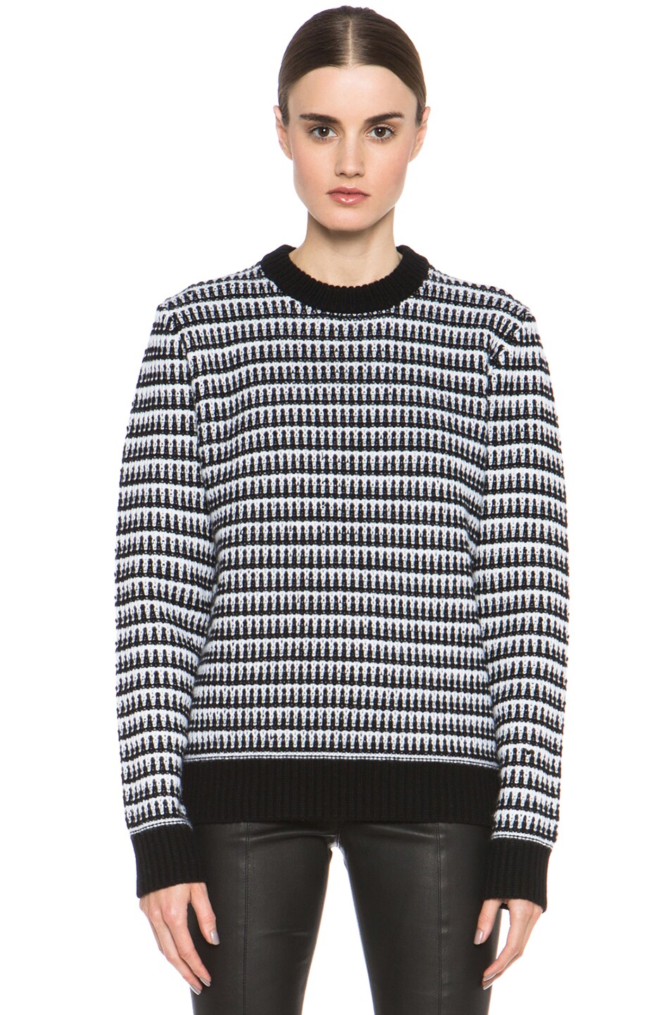 Image 1 of Proenza Schouler Cashmere Sweater in Black & White