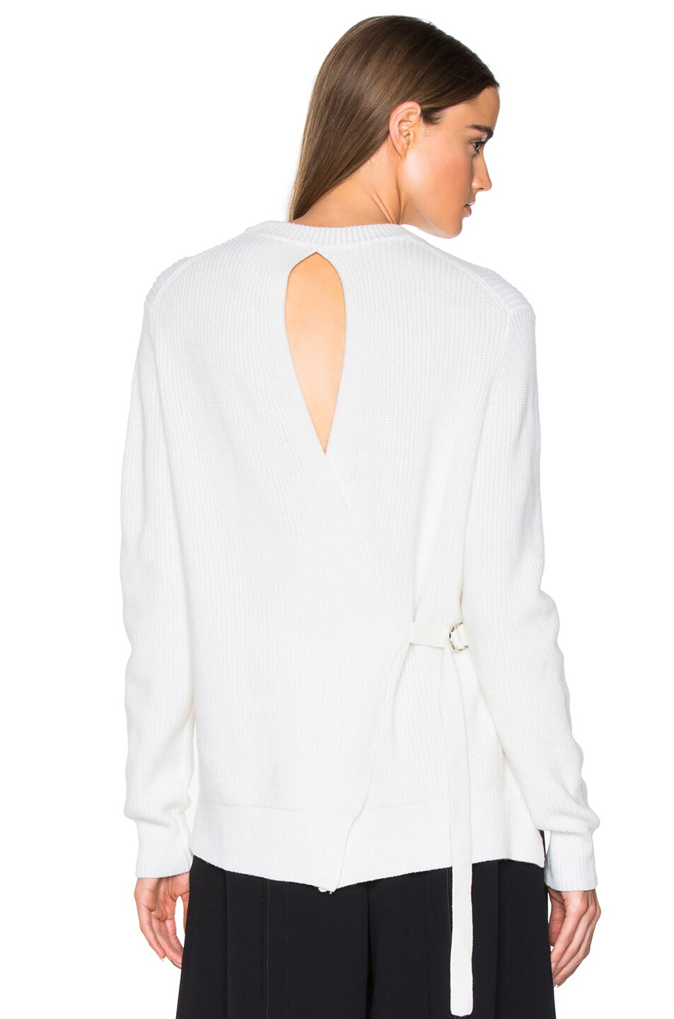 Image 1 of Proenza Schouler Cotton Cashmere Rib Sweater in Off White