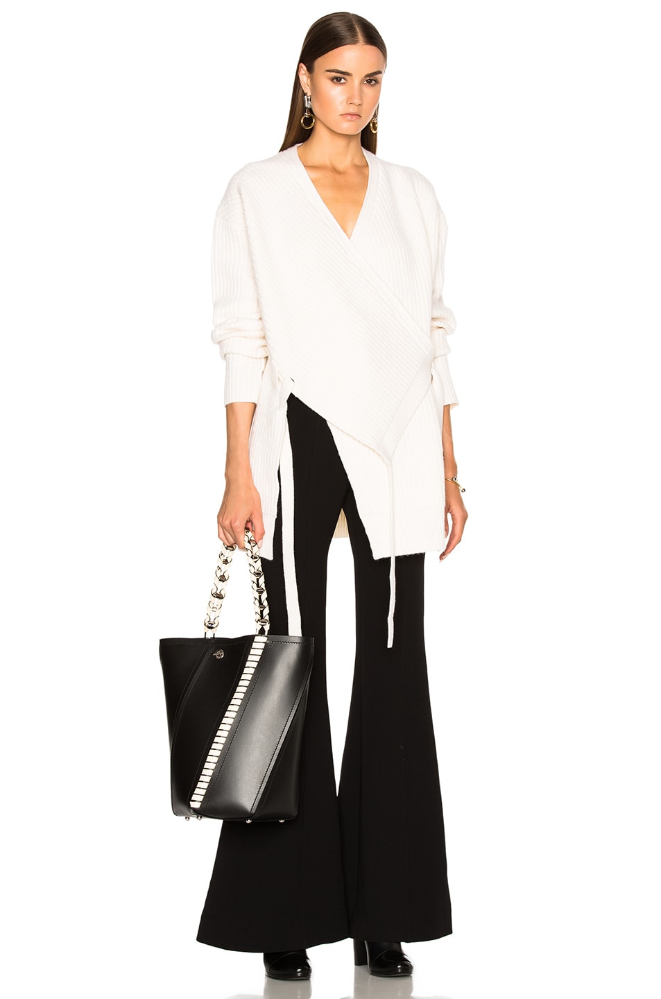 Image 1 of Proenza Schouler Wool Cashmere Wrap Cardigan in Off White