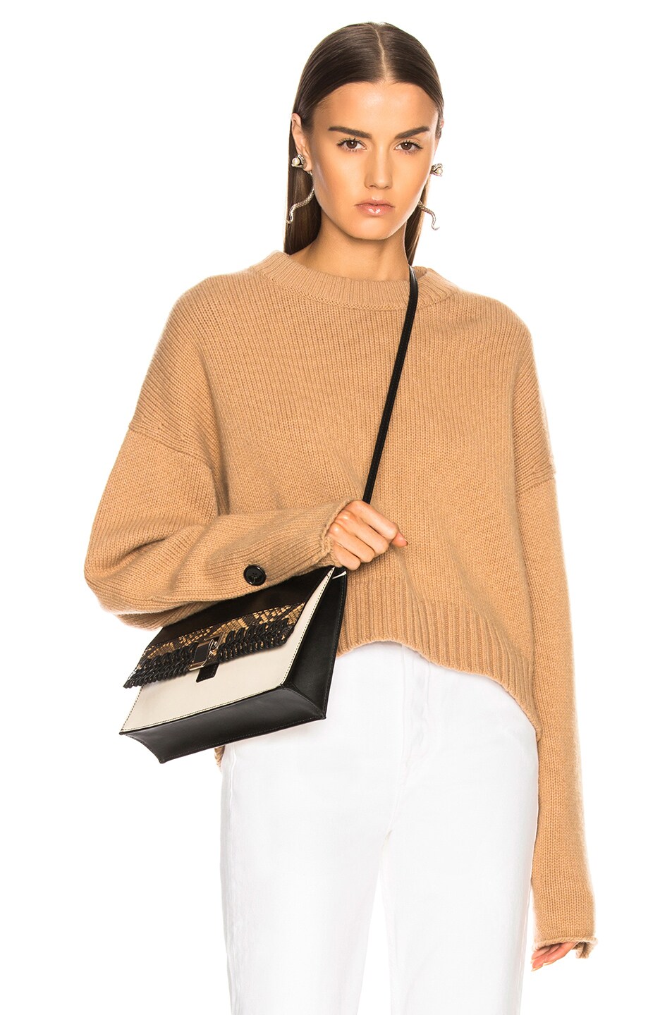 Image 1 of Proenza Schouler Wool Cashmere Crewneck Sweater in Camel