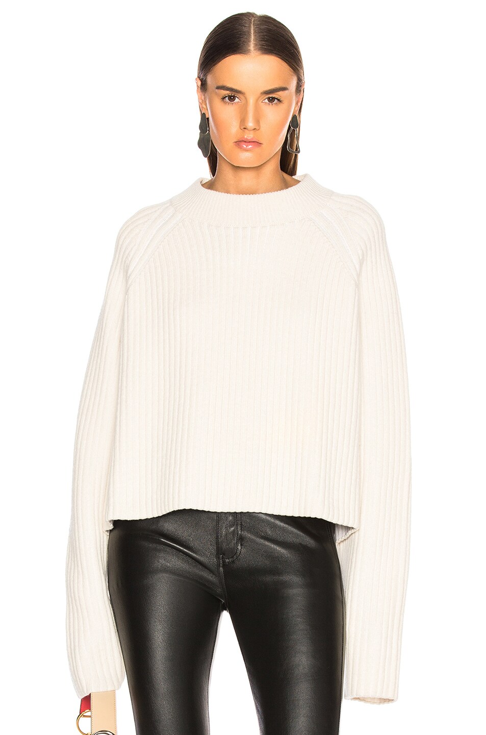 Image 1 of Proenza Schouler Cashmere Blend Mockneck Sweater in Off White