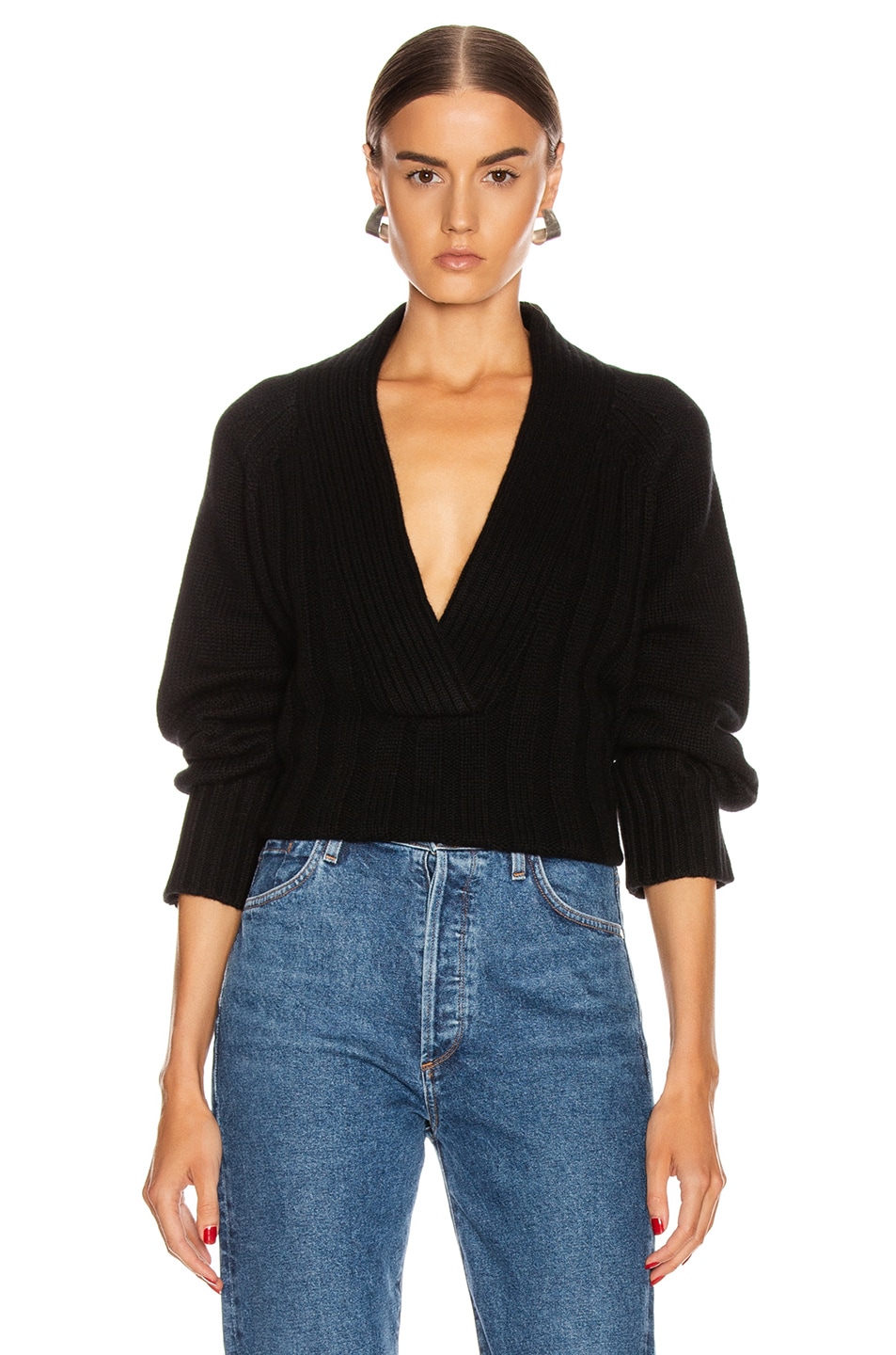 Image 1 of Proenza Schouler Oversized V Neck Sweater in Black