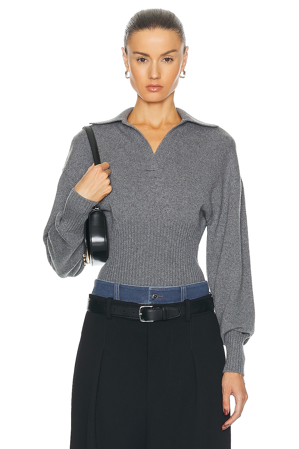 Image 1 of Proenza Schouler Jeanne Sweater in Grey Melange