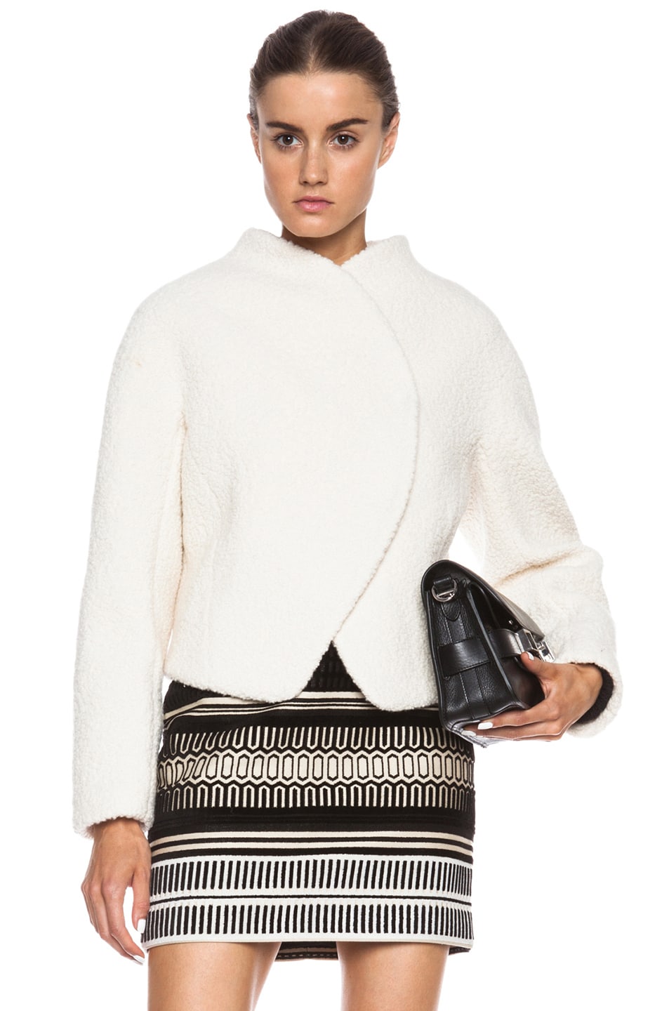 Image 1 of Proenza Schouler Bonded Boucle Wool-Blend Jacket in Off White