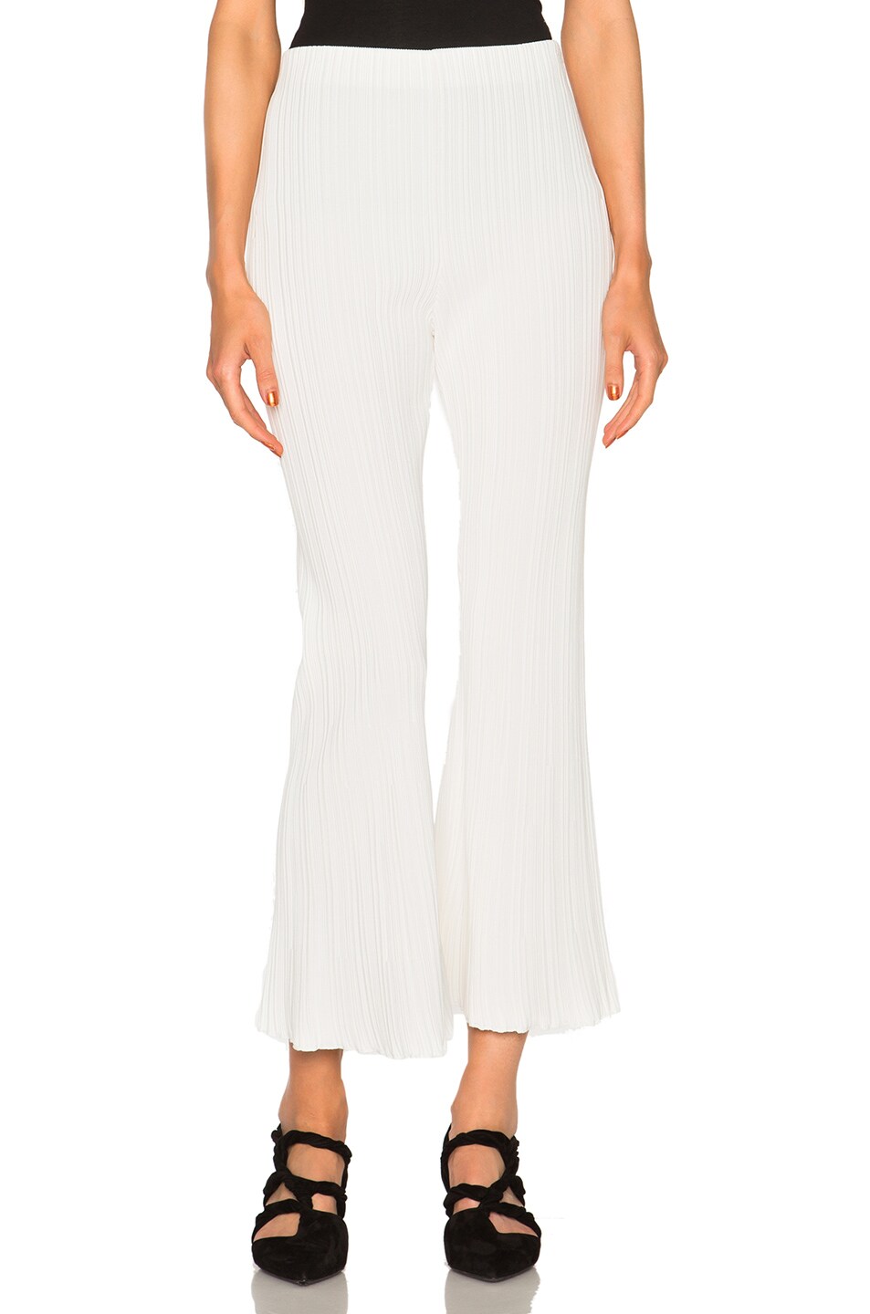 Image 1 of Proenza Schouler Micro Pleat Flare Knit Pants in Off White