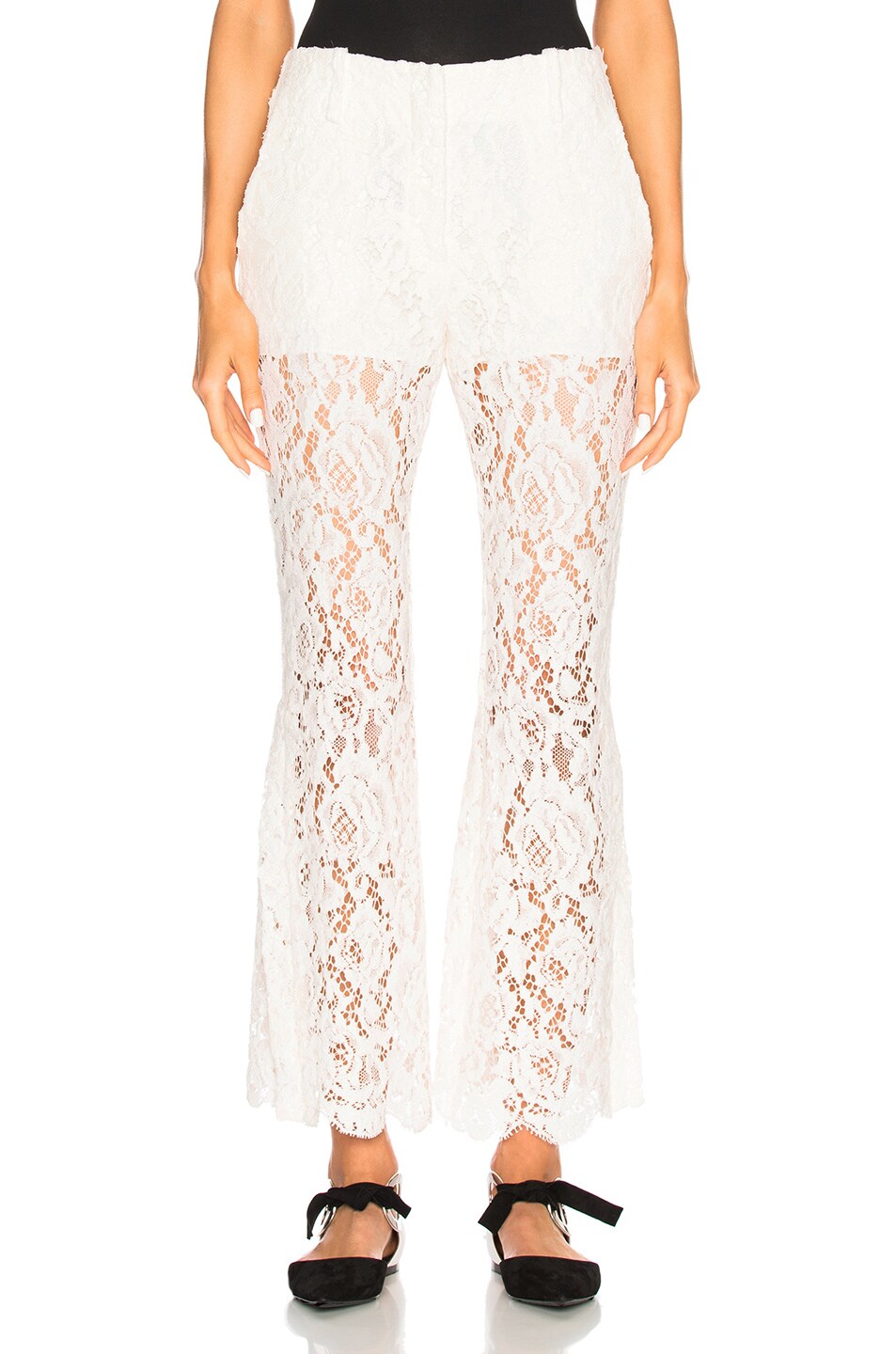 Image 1 of Proenza Schouler Corded Lace Flared Pants in Off White