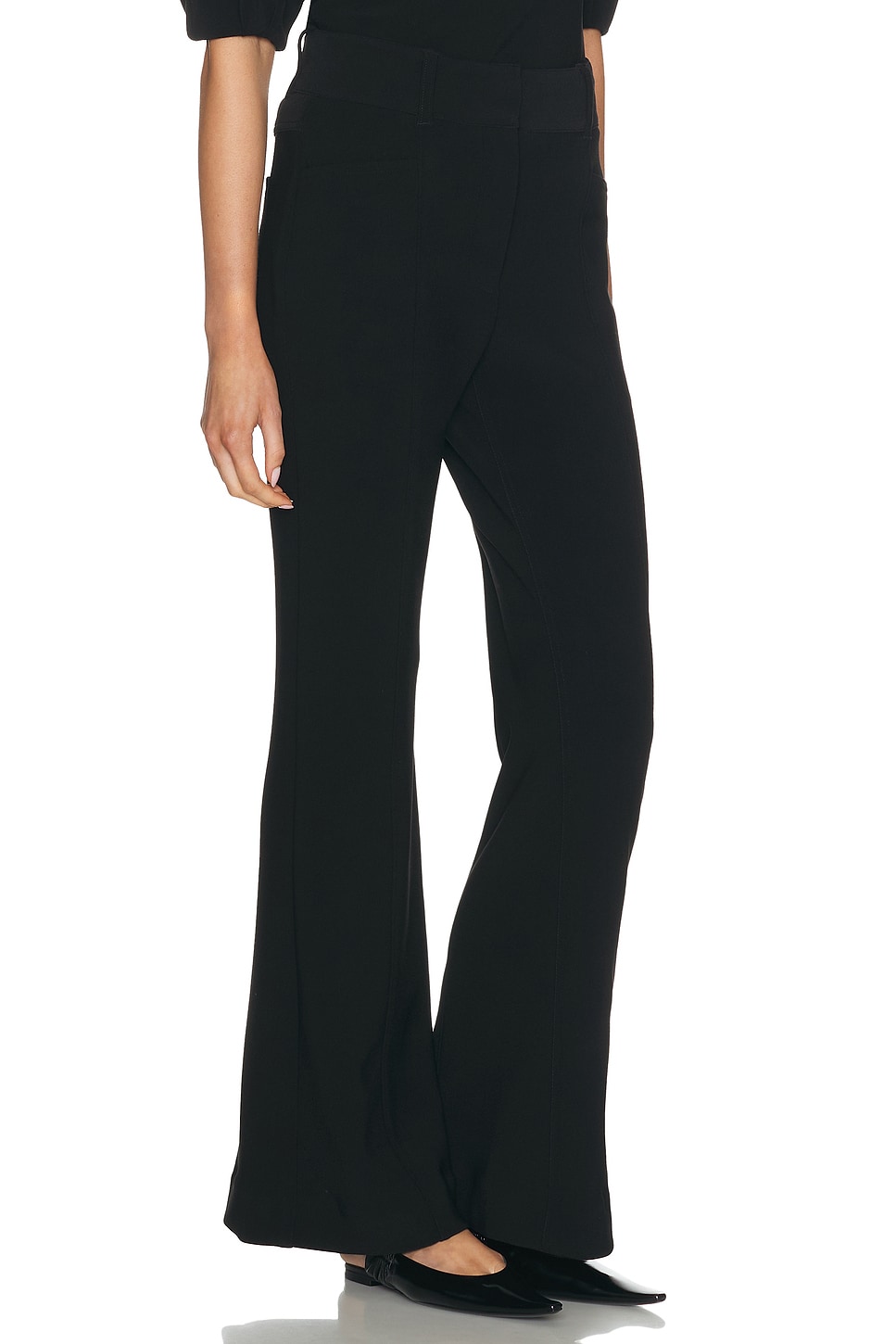 Proenza Schouler Kalea Compact Stretch Crepe Pants In Black
