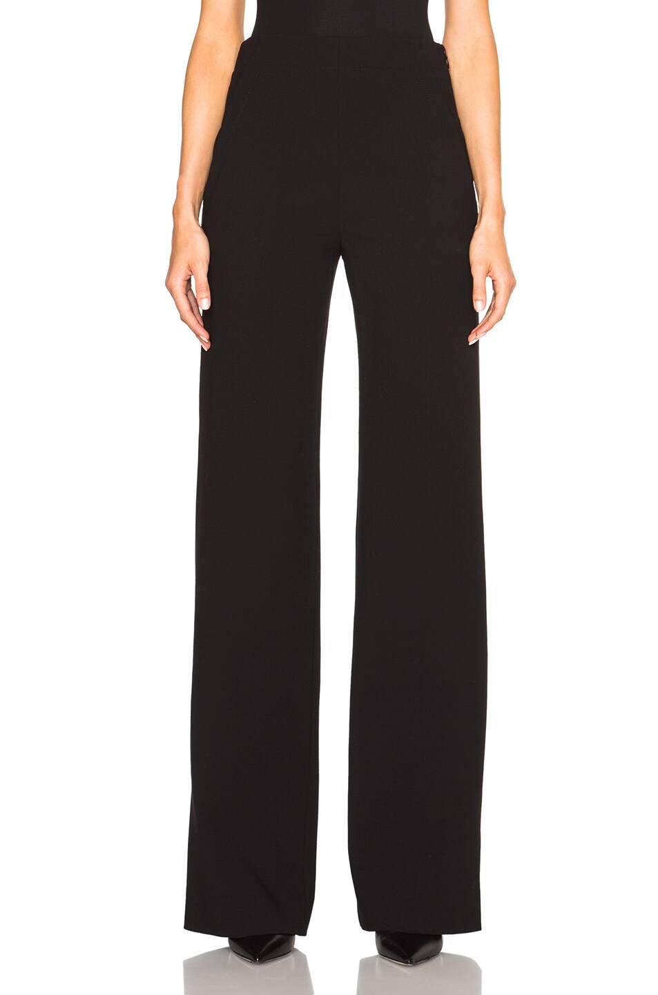 Image 1 of Proenza Schouler Wide Leg Wool Suiting Trousers in Black
