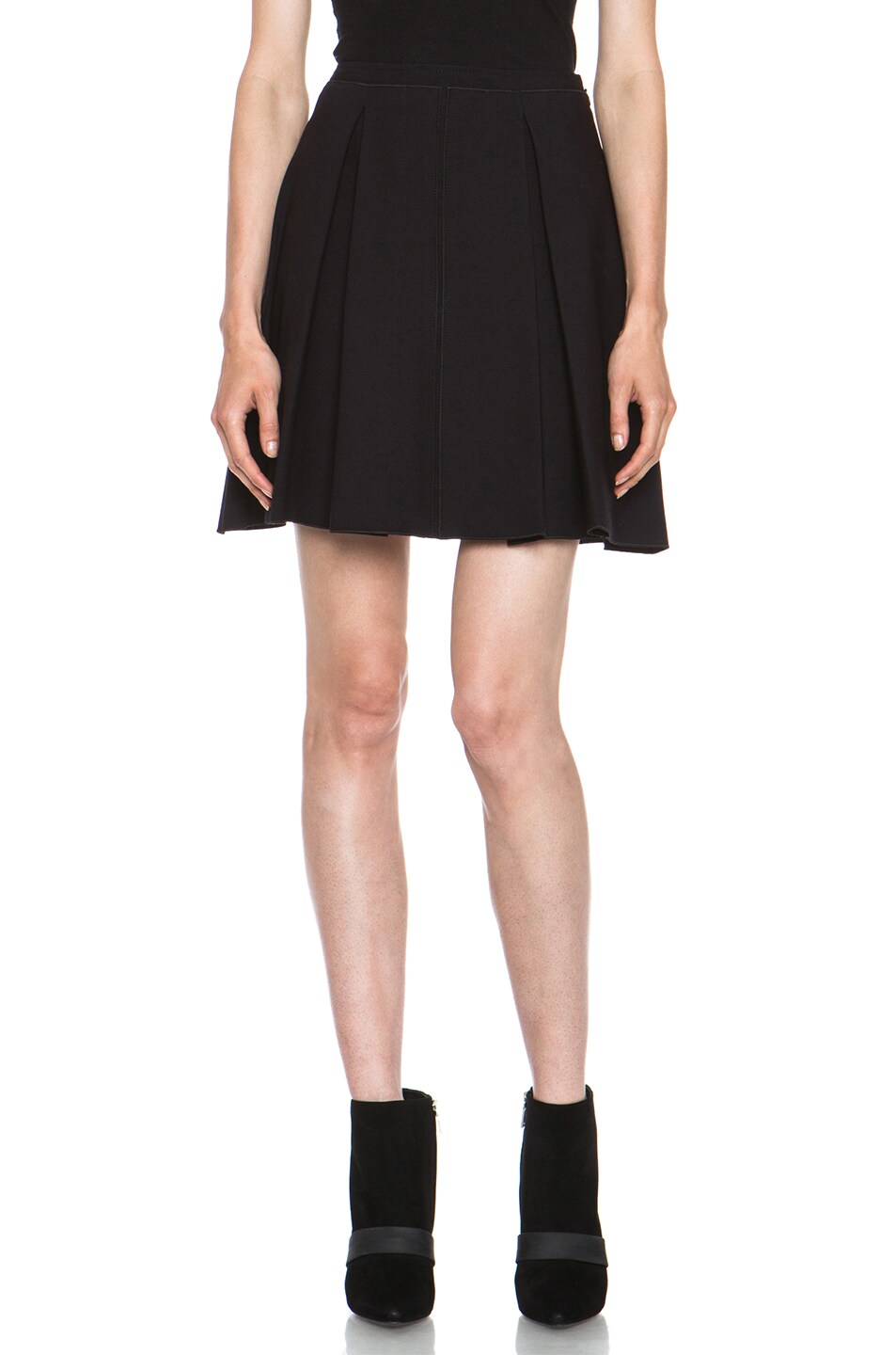 Image 1 of Proenza Schouler Suiting Pleated Viscose-Blend Skirt in Black