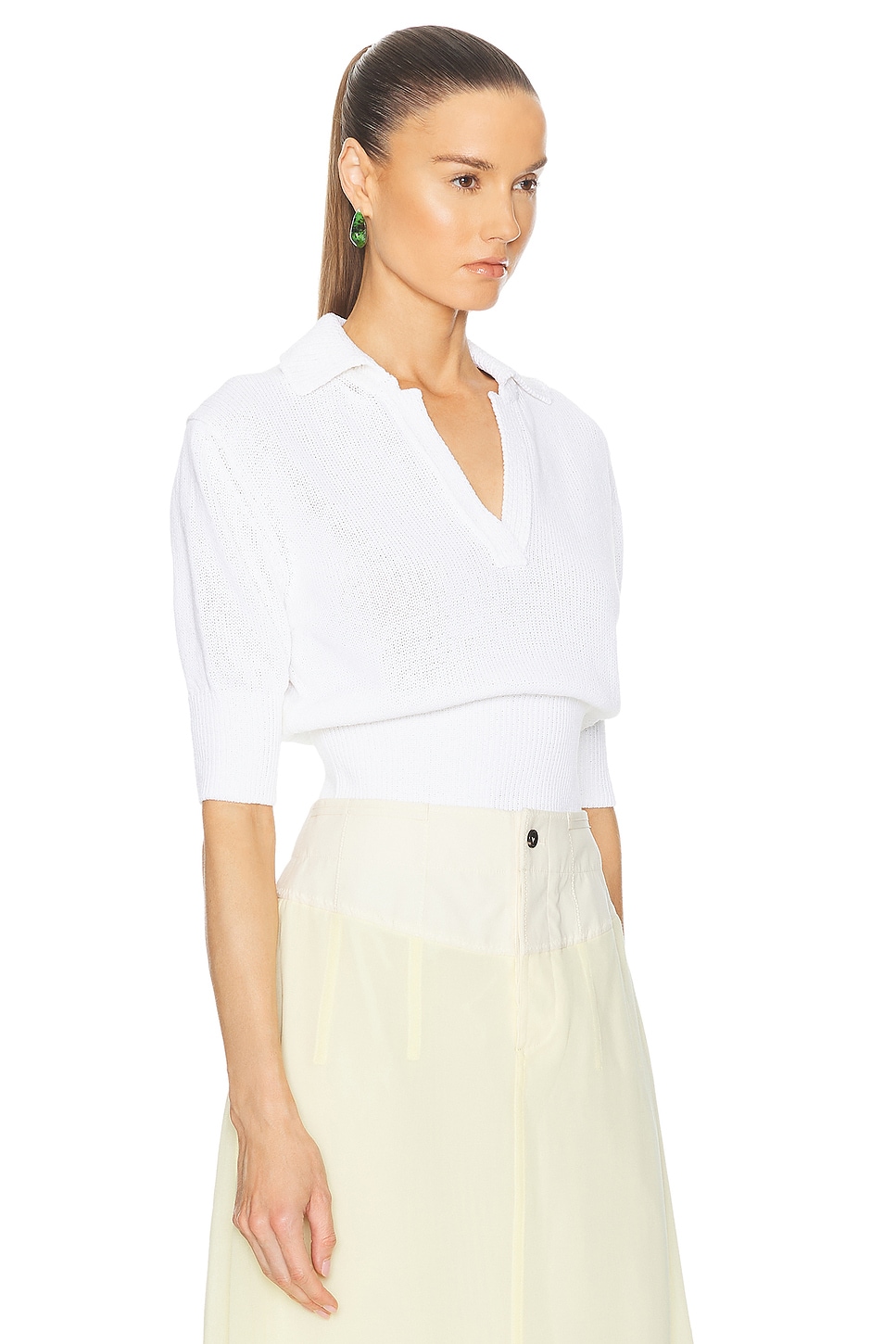 Shop Proenza Schouler Reeve Polo Top In Off White