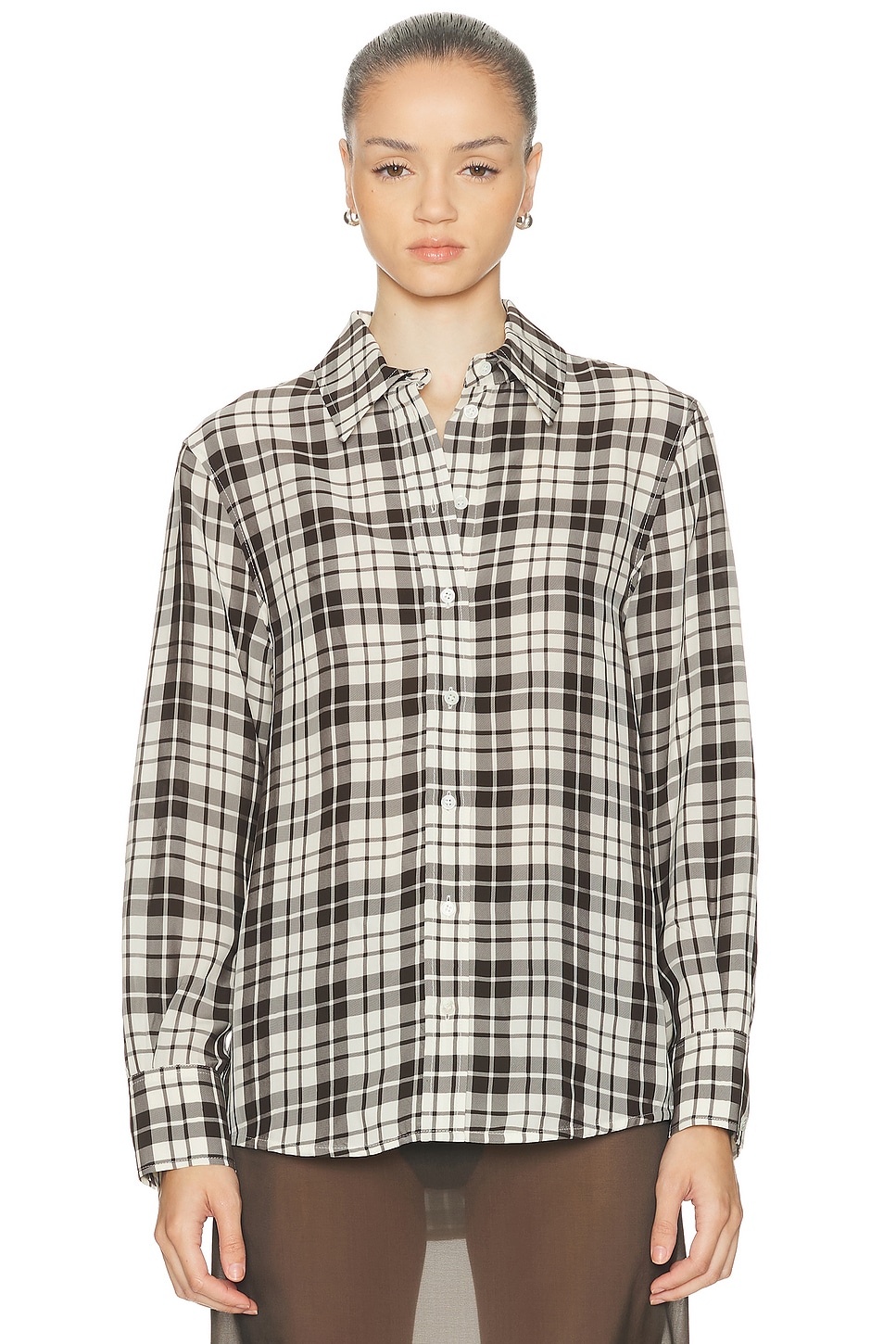 Proenza Schouler Bronwen Checked Twill Shirt In Multi