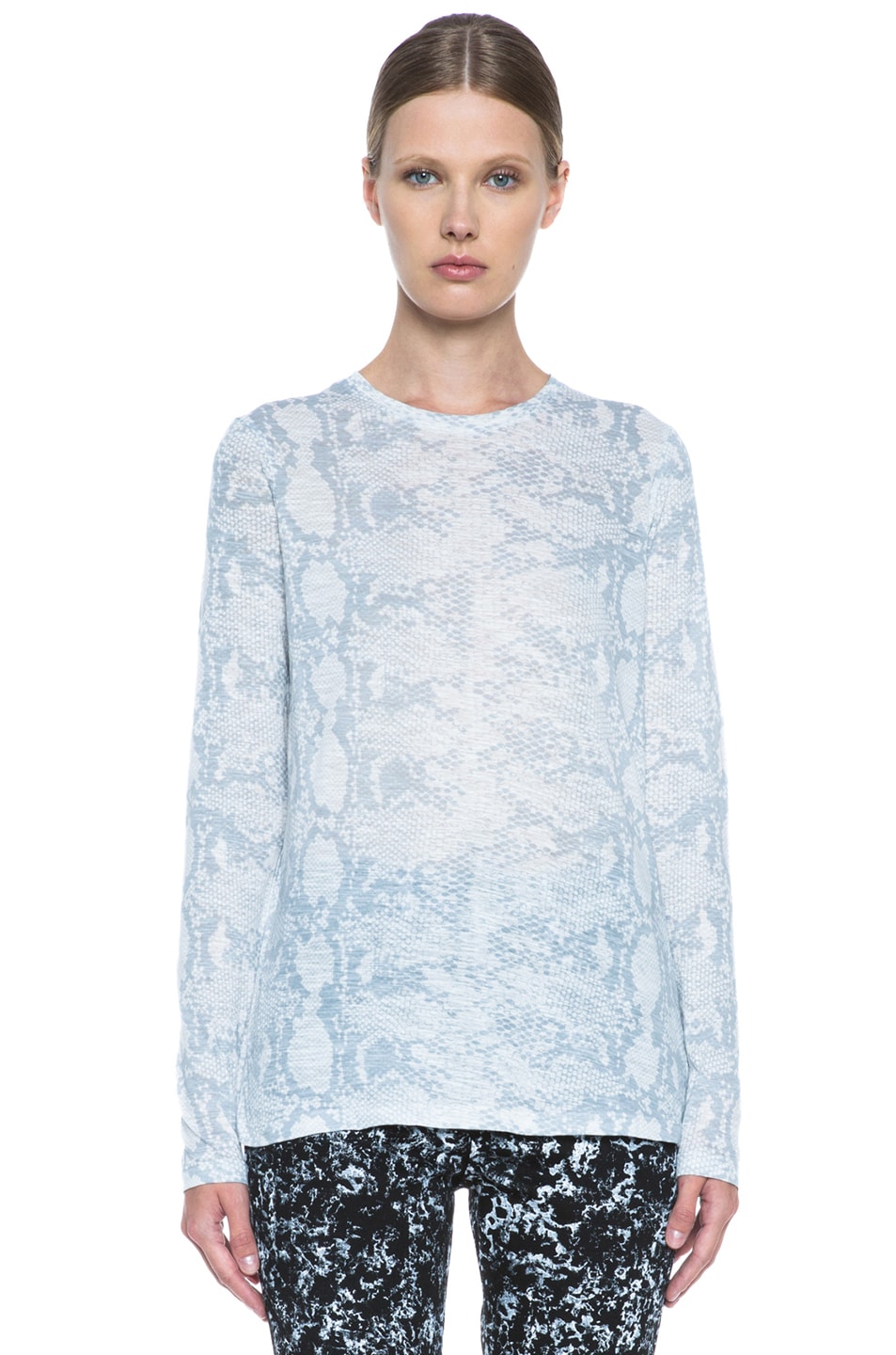 Image 1 of Proenza Schouler Printed Cotton Tee in Smoked Python