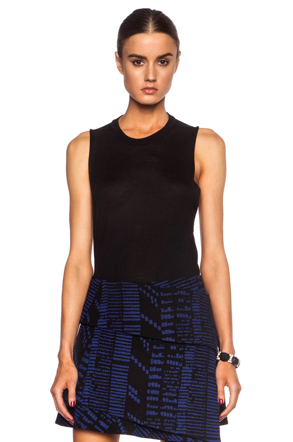 Image 1 of Proenza Schouler Wool Knit Top with Twist Back in Black