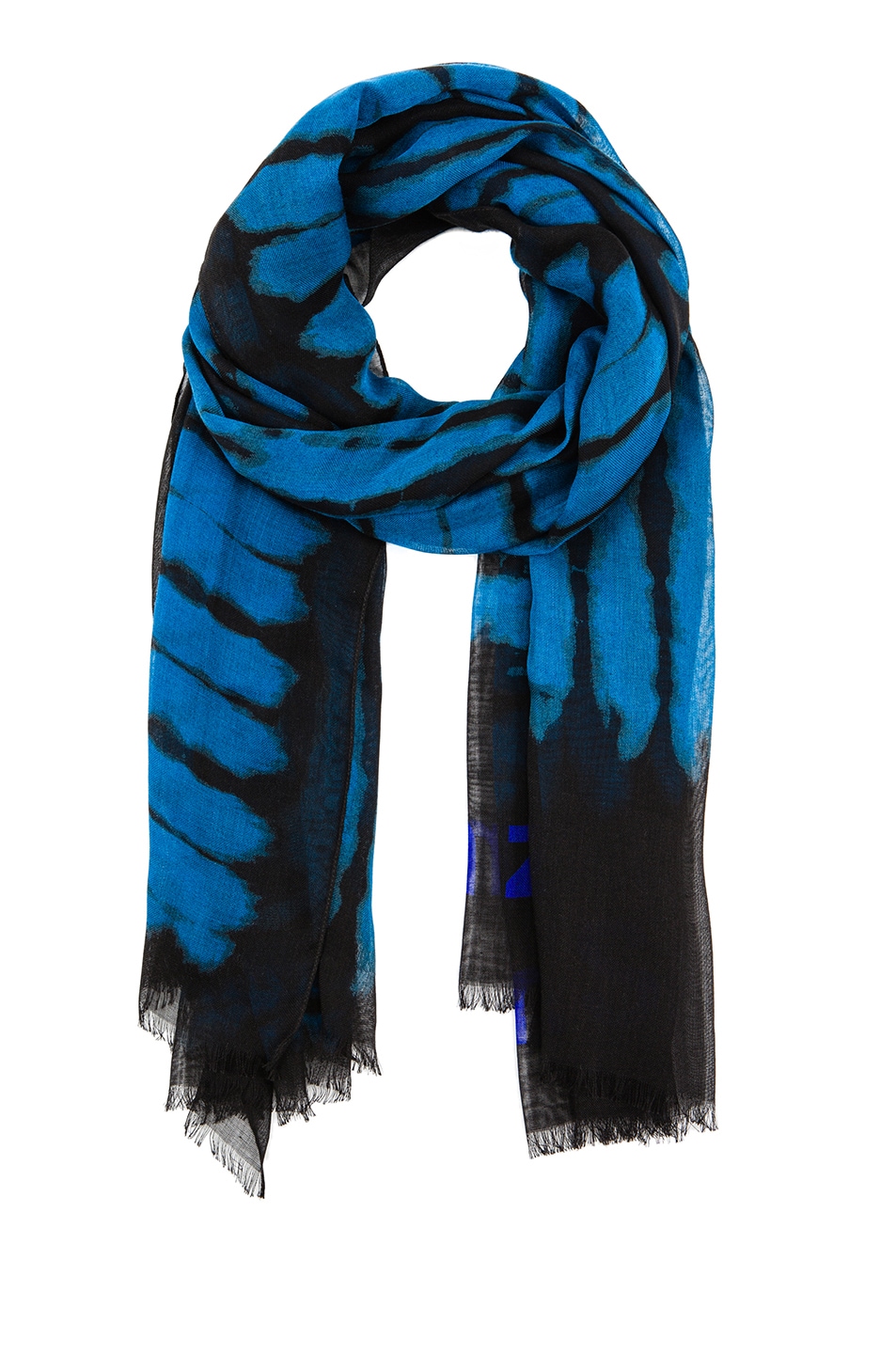 Image 1 of Proenza Schouler Cashmere & Silk Scarf in Blue Tie Dye
