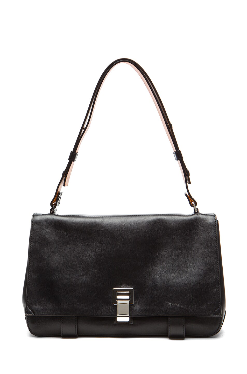 Image 1 of Proenza Schouler PS Leather Courier in Black & Krishna