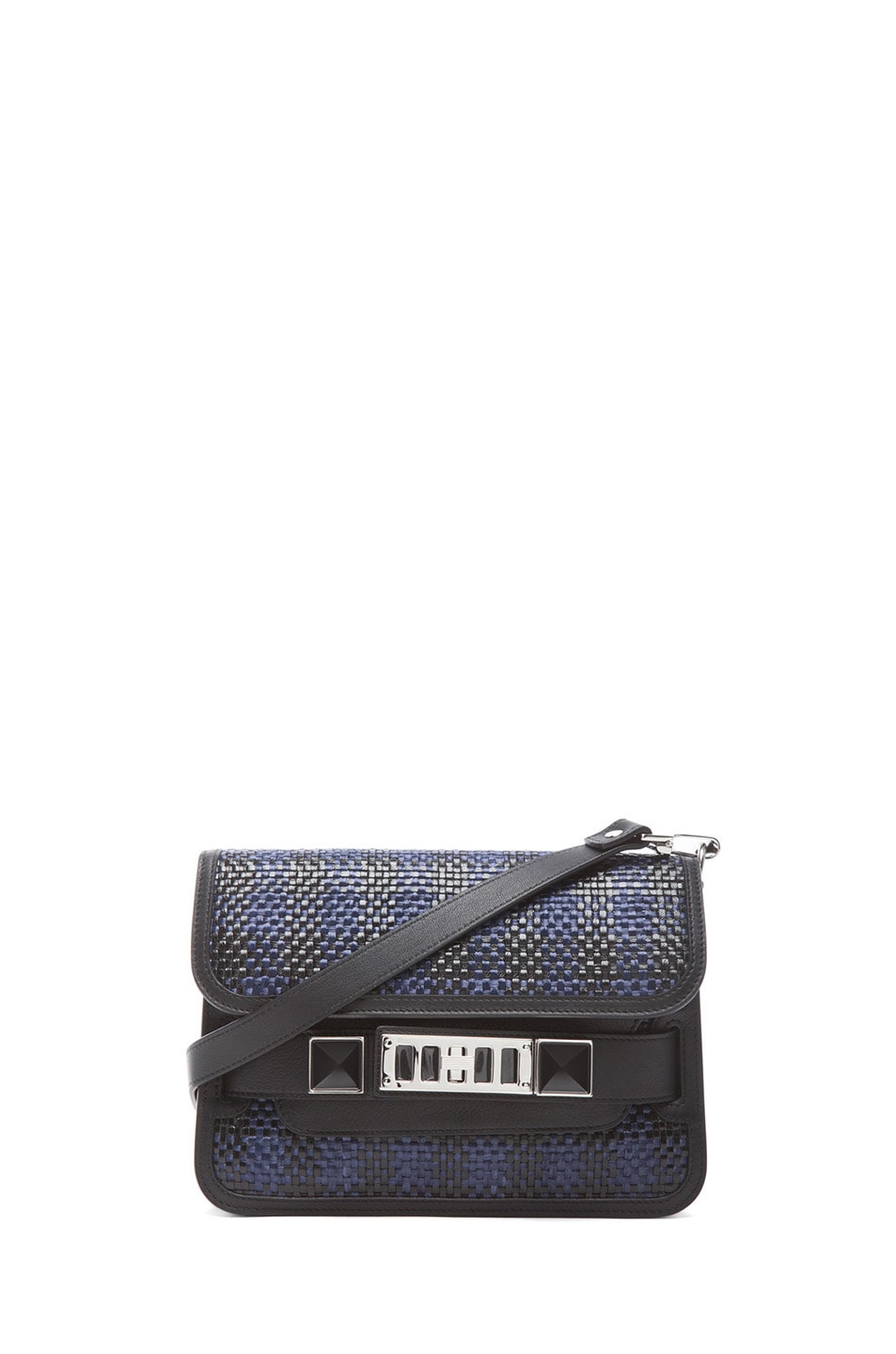 Image 1 of Proenza Schouler Mini PS11 Box Check Classic in Black & Blue