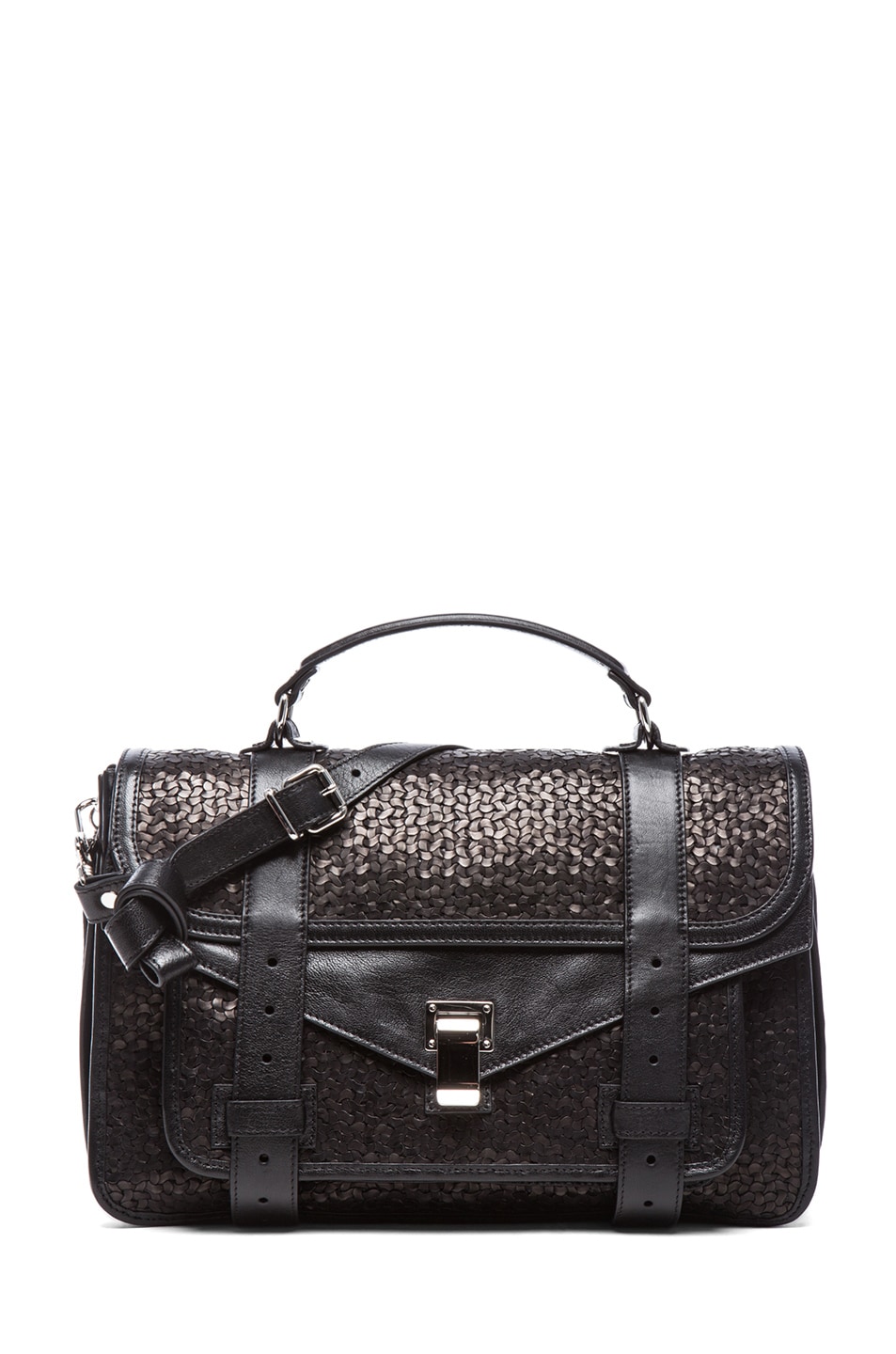 Image 1 of Proenza Schouler Medium PS1 Woven Leather in Black