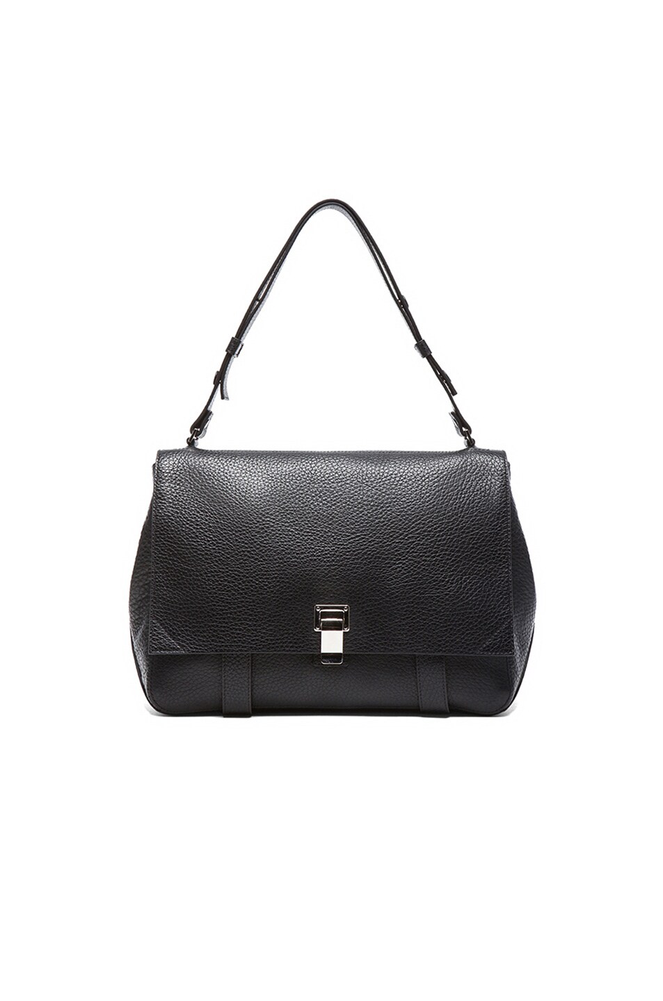 Image 1 of Proenza Schouler Large Pebbled Leather Courier in Black
