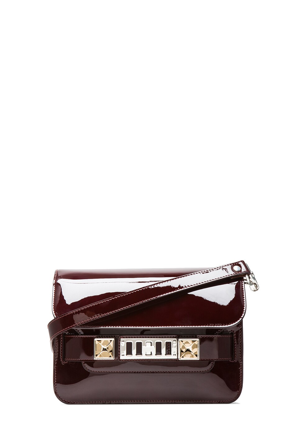 Image 1 of Proenza Schouler Mini PS11 Classic Patent Leather Bag in Pinot Noir