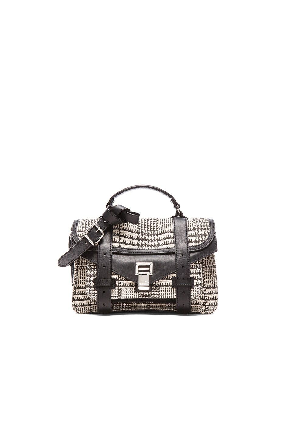 Image 1 of Proenza Schouler Tiny PS1 Houndstooth in Black & White