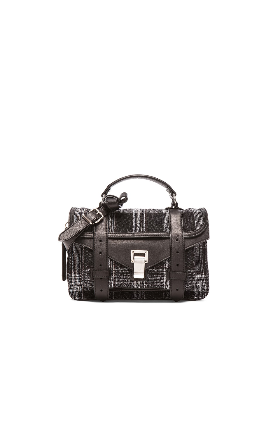 Image 1 of Proenza Schouler Tiny PS1 Plaid Jacquard in Black & White