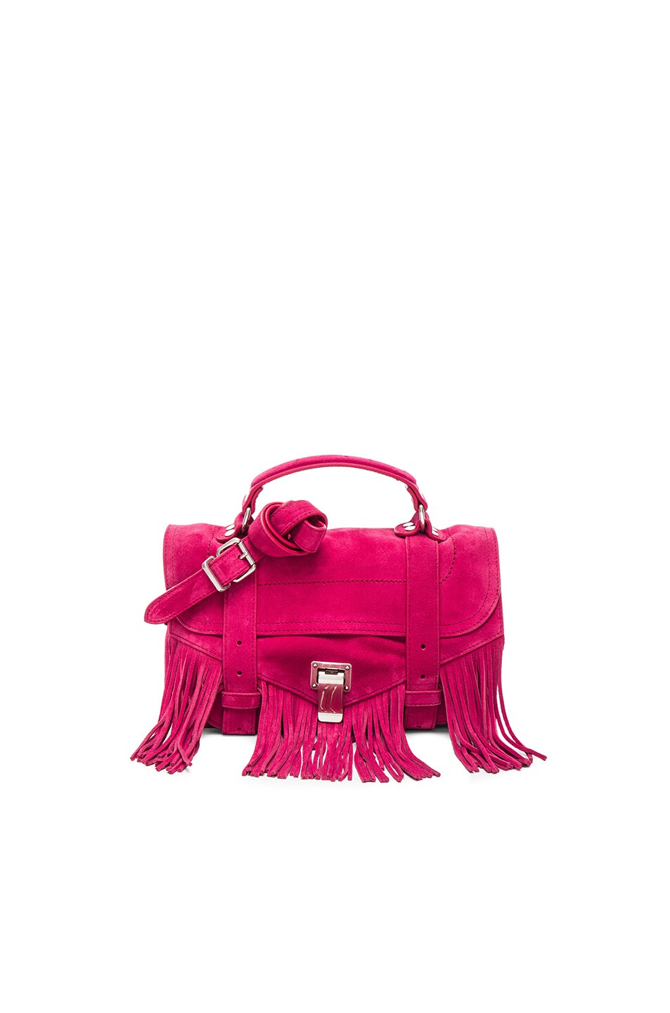 Image 1 of Proenza Schouler Tiny Fringe Suede PS1 in Fuchsia