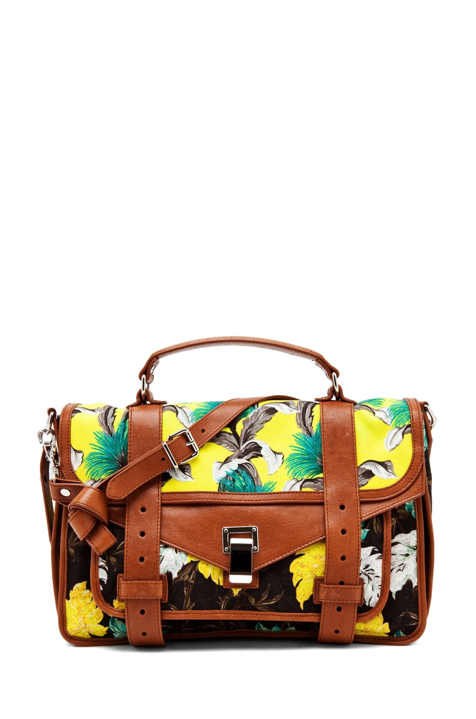 Image 1 of Proenza Schouler PS1 Medium Printed Floral Canvas in Yellow