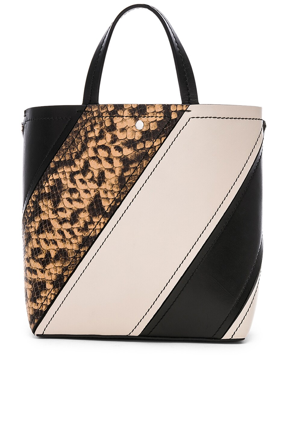 Image 1 of Proenza Schouler Small Embossed Python Hex Tote in Nude, Black & Clay