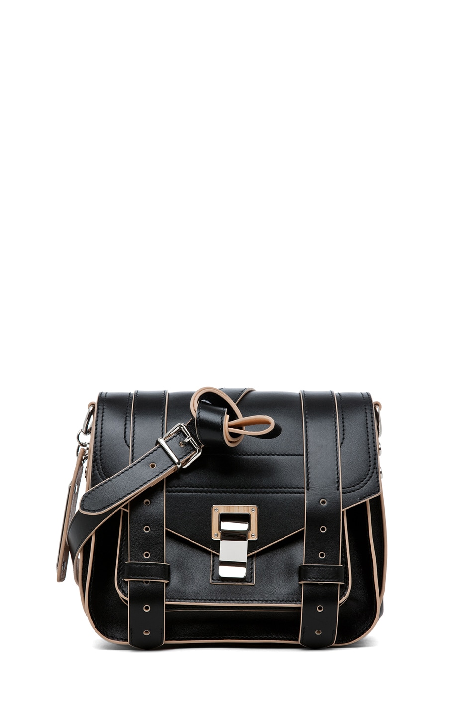 Image 1 of Proenza Schouler PS1 Pouch Double Sided 2 Tone in Black & Sorbet