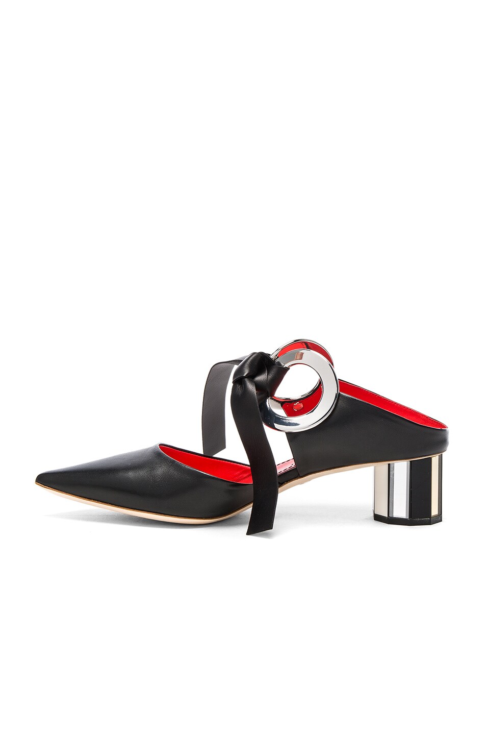 block heel leather mules