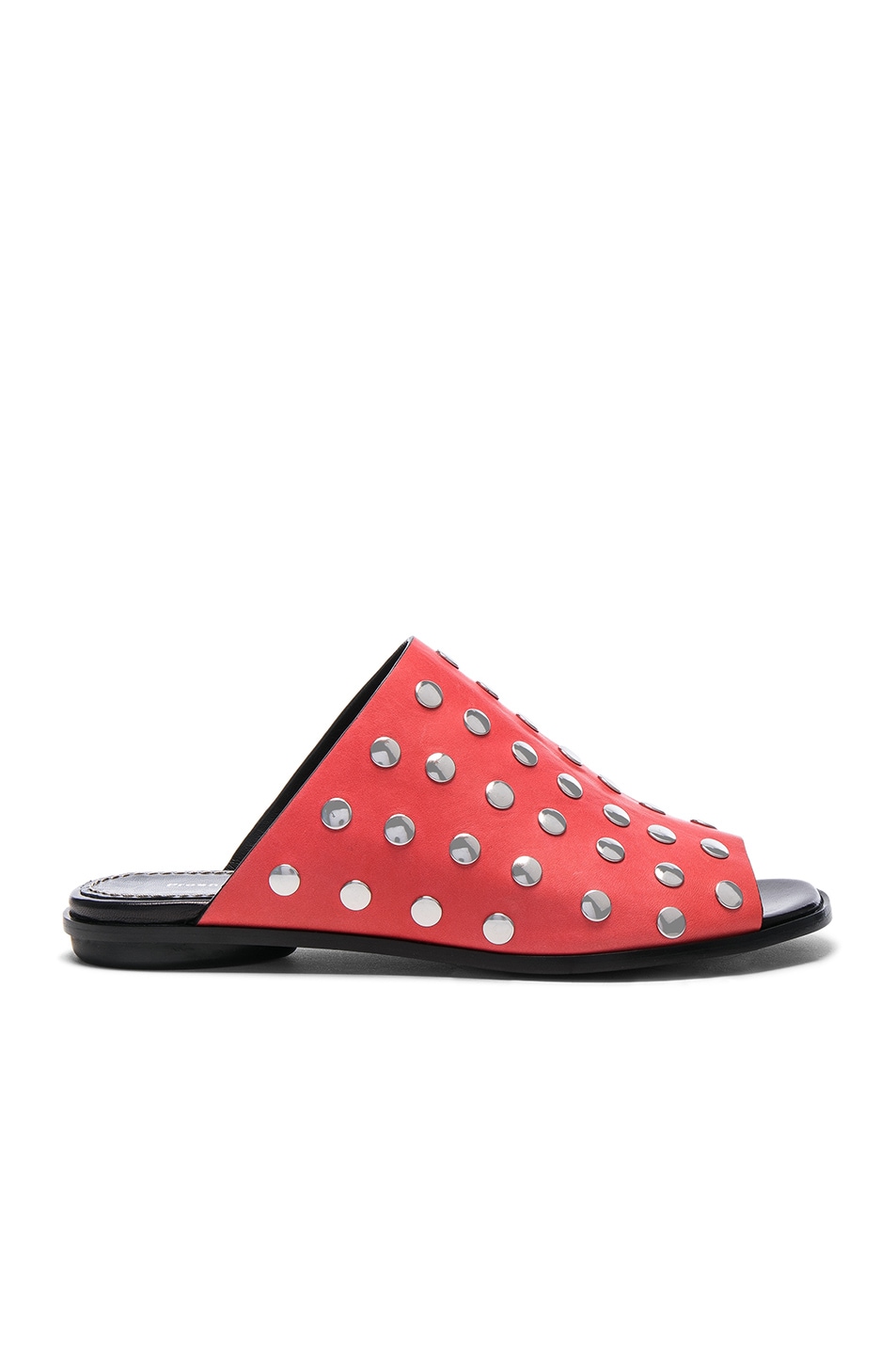 Image 1 of Proenza Schouler Studded Leather Sandals in Red