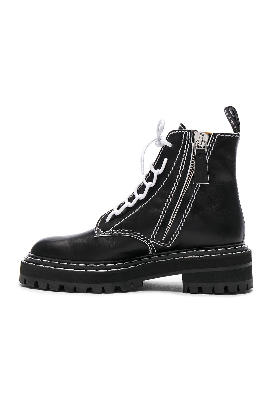 PROENZA SCHOULER Laced Up Leather Ankle Boots in Black | ModeSens